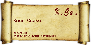 Kner Cseke névjegykártya